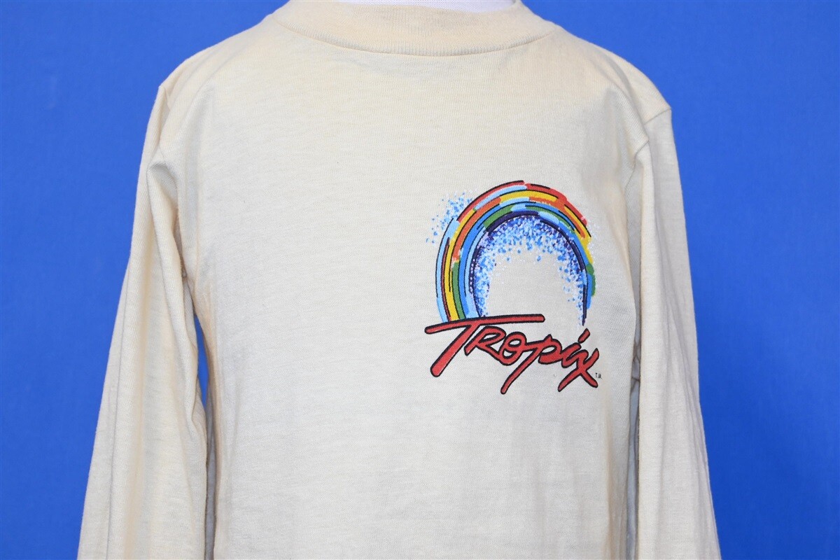 vintage 80s SURF TROPIX WAVE SUNSET BEACH LONG SLV DEADSTOCK t