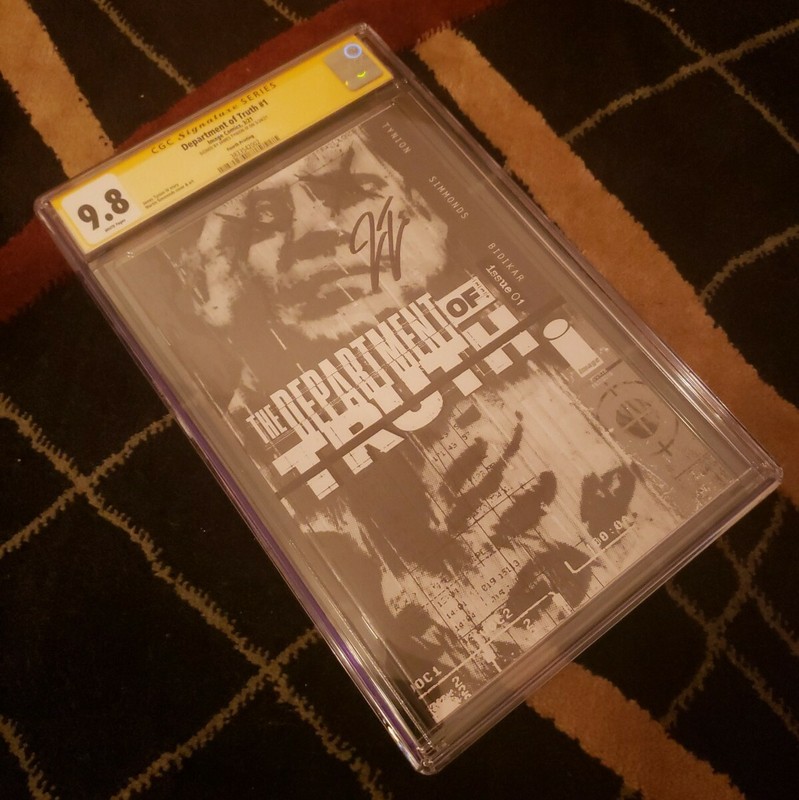 DEPARTMENT OF TRUTH 1  CGC  9.8 SS, 4TH PRINT, TYNION SIGNED