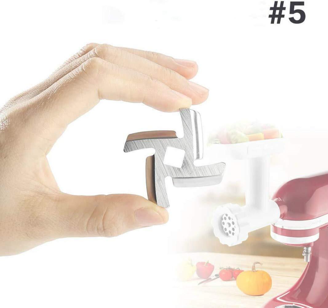 Meat Grinder Blades, Stainless Steel Meat Grinder Blade Knife (4 Pack 5# Knife)