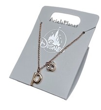 Disney Parks Minnie Mouse Ear Rhinestone Letter P, Rose Gold Tone Necklace