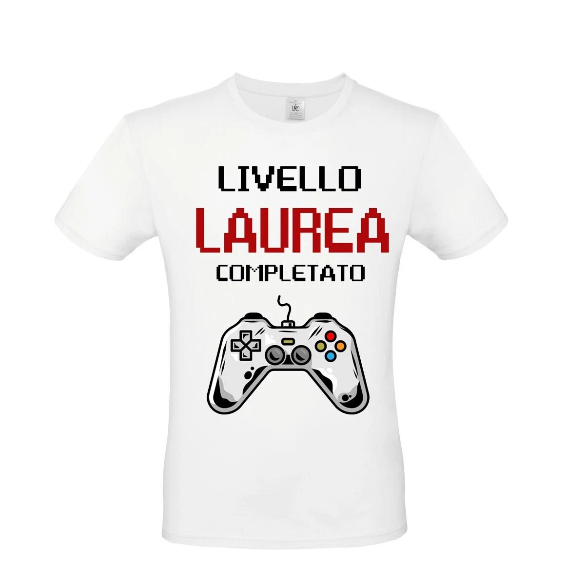 Maglia Maglietta T-Shirt LAUREA UOMO, LIVELLO LAUREA SUPERATO regalo laurea