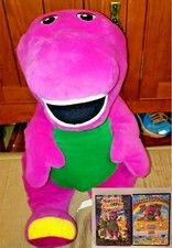 Barney Purple Dinosaur Fisher Price 26" Large Plush Speaks  Sings 2017  2 DVD