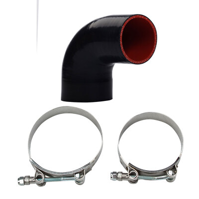 #ad #ad 3quot; To 3.5quot; 90° Degree Silicone Hose Reducer 76mm 89mm Pipe Coupler 2x Clamps $12.88