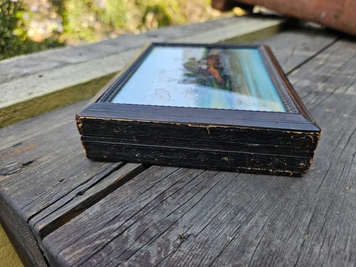 Antique Old Vintage French? Wood Sewing Box Etui Mother of Pearl Thread Winders - Picture 21 of 24