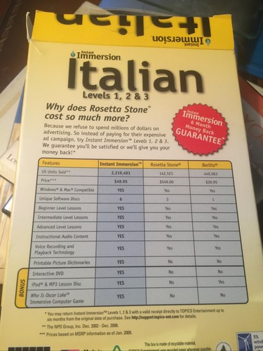Instant Immersion: Levels 1, 2 & 3 Learn Italian Levels 1,2 &3 PC MAC 9 Disc - Picture 4 of 4