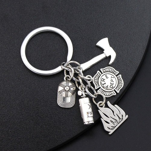 Metal Fireman Bag Pendant Silver Firefighter Key Pendant - Picture 8 of 9