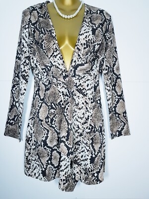 NEU MIT ETIKETT NEU St GENIES KLEID GRÖSSE 6 KUNSTSTOFF WICKELOPTIK SCHLANGENLEDER TUNIKA KURZ 33'' W909