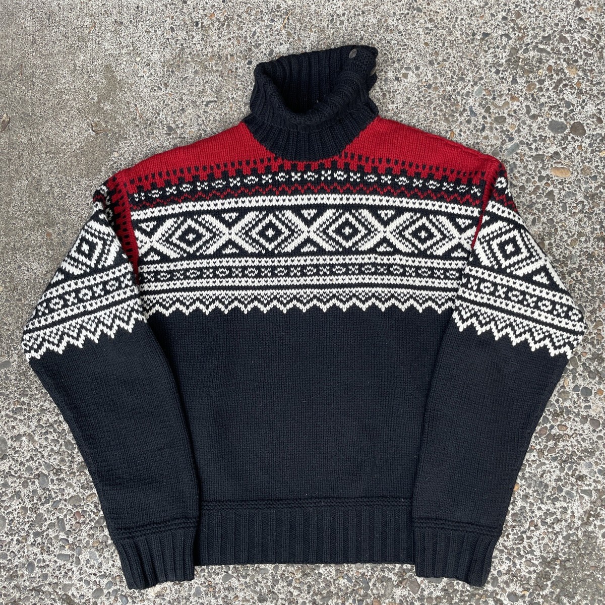 Vintage Polo Ralph Lauren Nordic Fair Isle Pattern Turtleneck 