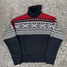 Vintage Polo Ralph Lauren Nordic Fair Isle Pattern Turtleneck Sweater Lambs Wool