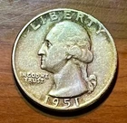 1951-P Washington Quarter - VF   90% Silver -  BEAUTIFUL