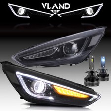 Vland Projector Headlights Wsequential D2s Led Bulbs For Ford Focus 2015-2018