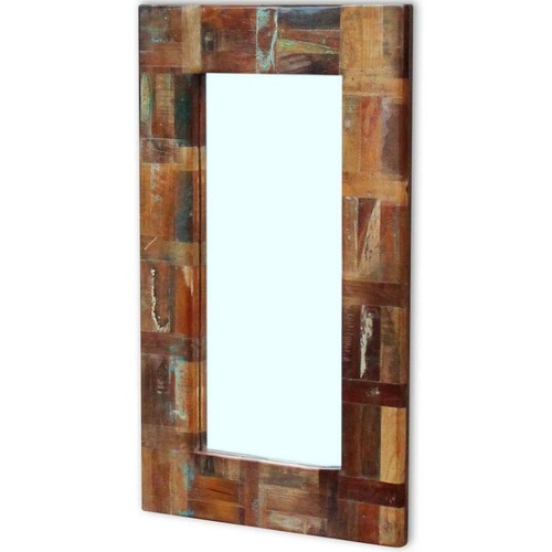 Rectangle Handmade Reclaimed Wood Timber Wall Makeup Hall Mirror Home Decor - Picture 6 of 7