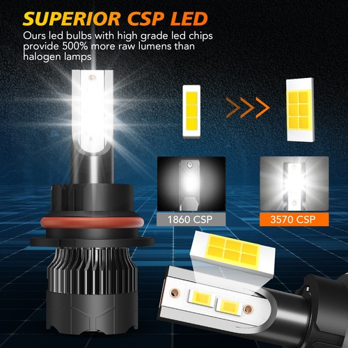 For Ford Mustang 1994-2004 6000K LED Headlight High Low Fog Light Bulbs Combo M8 - Imagen 5 de 17