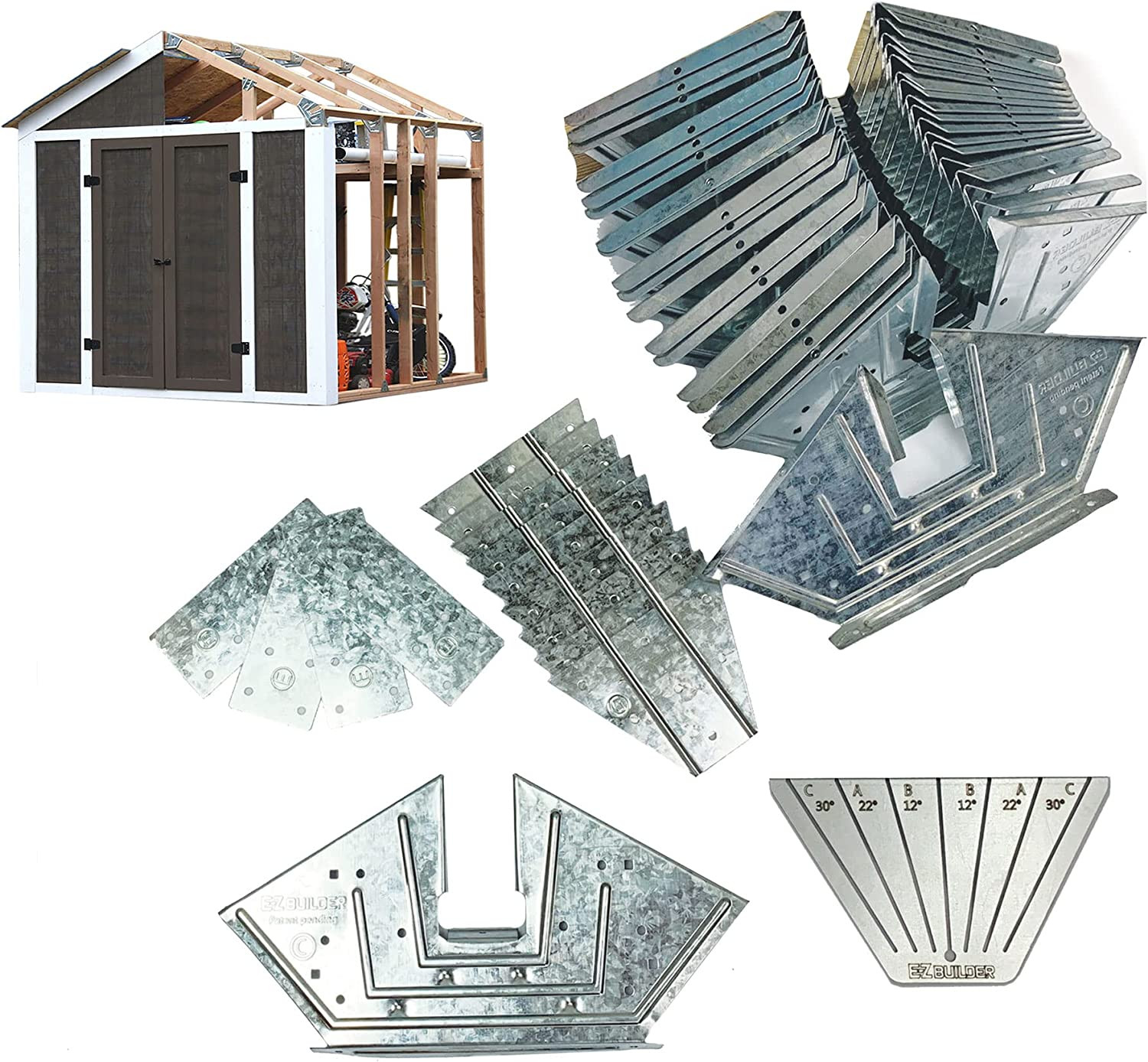 Storage Shed Framing Kit 7x8Ft DIY Peak Roof Garage Barn Ste