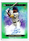 2024 Topps Inception Jackson Chourio RC Green Parallel Auto #44/125 (SB)