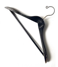 Vintage SETWELL Brand 18  Curved Wooden Suit Hanger Black