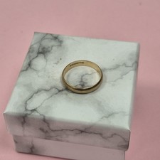 9ct Gold Hallmarked Wedding 3mm Court Band Ring 1.3g Solid Yellow Gold Size Uk K