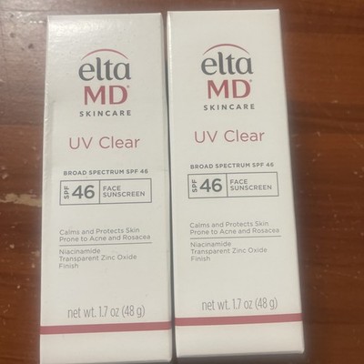 2pcs UV Clear Broad-Spectrum Facial Sunscreen SPF46 1.7oz Exp 9/2027