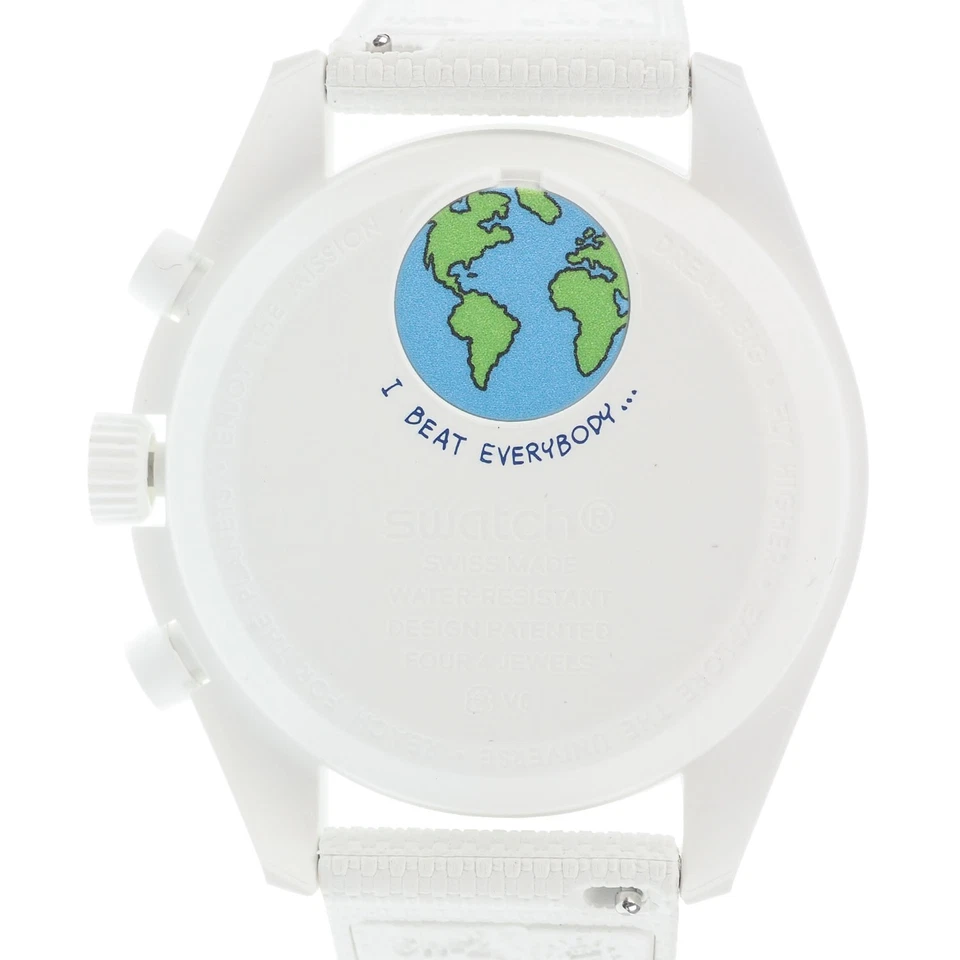 Swatch x Omega Mission to Earthphase Cold Moonshine Gold unico nuovo imballo originale - Immagine 3 di 4