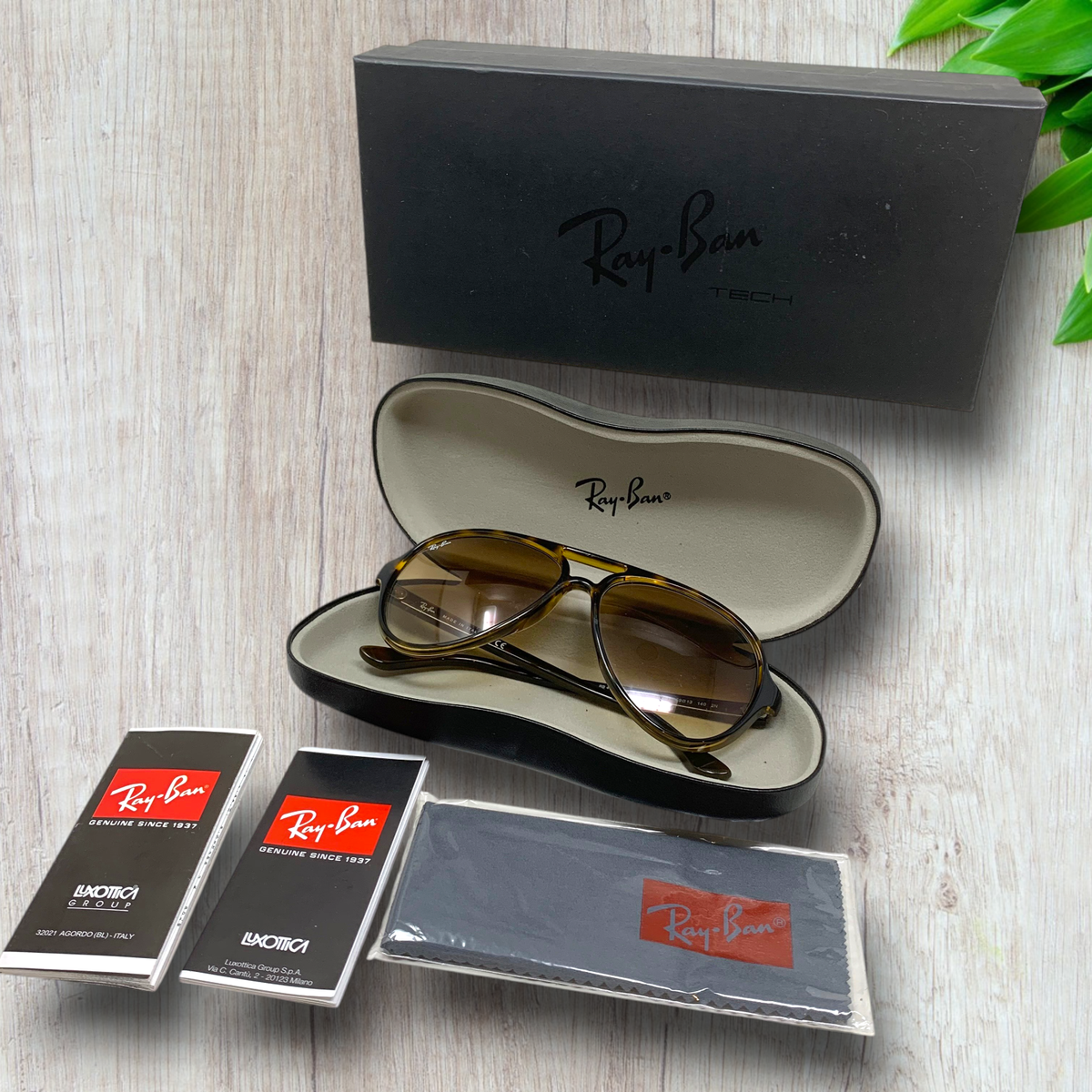 ハンドメイド・手芸 RayBan Aviator Ray-Ban RB4125 Cats 5000 Aviator Tortoise Sunglasses 710/51 59mm
