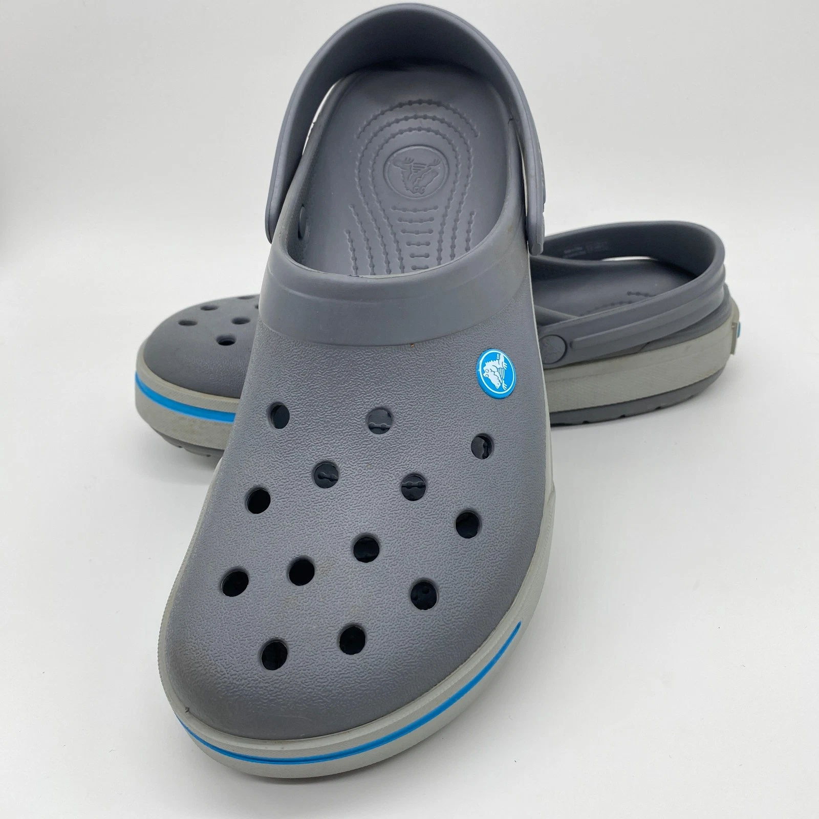 CROCS Men\'s Clog in Charcoal Gray with White Sole Size 9 Amazon.com | Crocs Unisex-Adult Crocband II Clog, Charcoal  main image 4