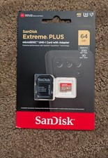 SanDisk Extreme Plus MicroSDXC UHS-1 Card with Adapter NEW