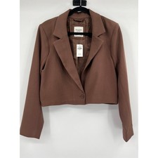 Abercrombie & Fitch Womens Brown Cropped Sing...