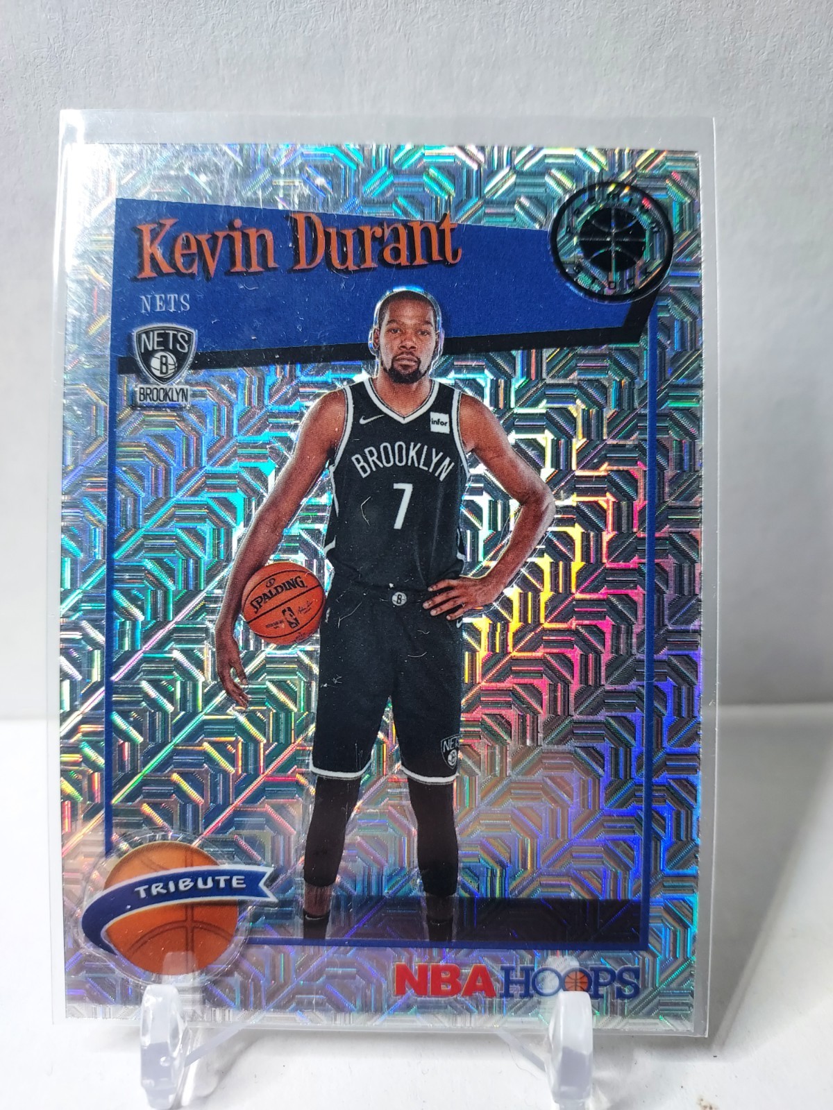 2019-20 NBA Hoops Premium Stock Hoops Tribute Kevin Durant #284 Silver Mojo
