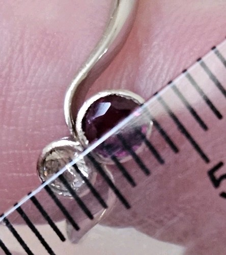 Platin kein 18kt oder 9kt Weißgold Rubin Diamant Ring Art Deco 20er Jahre toi et moi - Bild 10 von 18