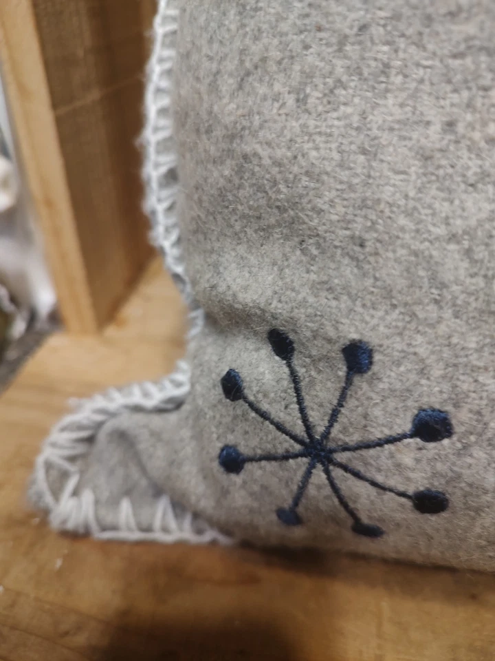 Martha Stewart Wool Snowflake Throw Pillow, 16 X 16 - Image 3 of 4