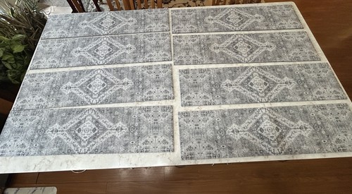 Set Of 8 Non Slip Stair Runners Treads Grey Geometric Design 8”x 30”