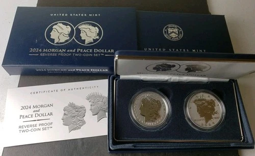 2024 Morgan and Peace Silver Dollar Reverse Proof Two-Coin Set