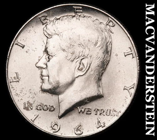 1964 Silver Kennedy Half Dollar - Choice Gem Brilliant Unc  Lustrous  #G8027