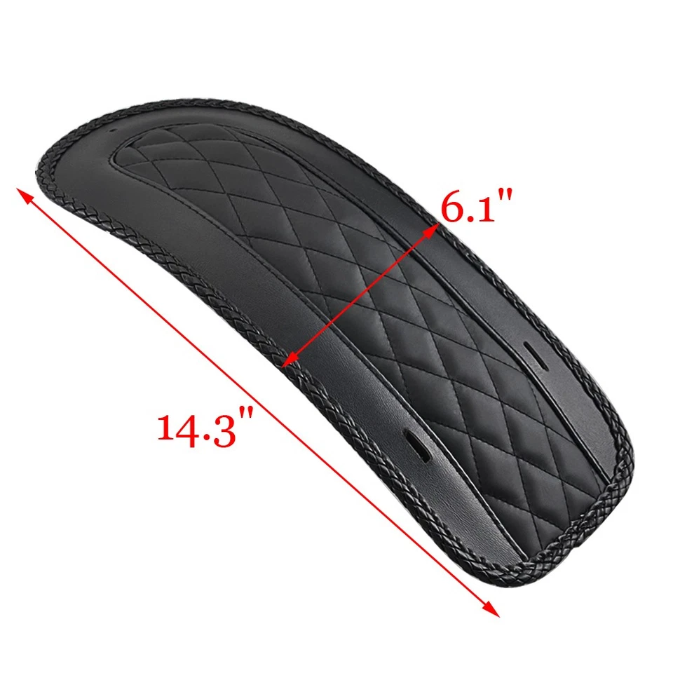 Rear Fender Bib Solo Seat Pad Diamond Stitch For Harley Touring Road King 08-18 - Image 2 of 4