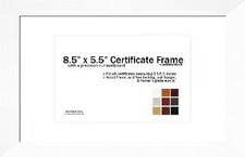8.5" x 5.5" Matted Certificate Frame - 5.5x8.5 Wood Frame - Holds any document m