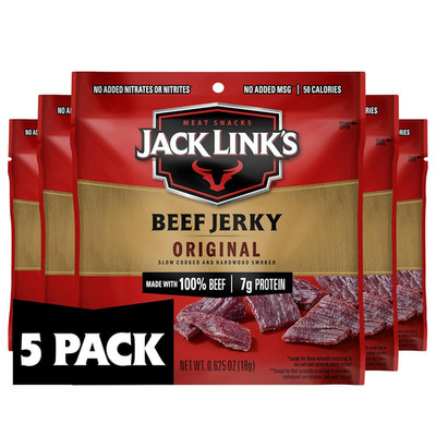 Beef Jerky, Original, Multipack Bags   Flavorful Meat Snacks for Lunches, Ready