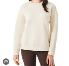 Members Mark Ladies Luxe Long Sleeve Crew, XXL, Cream