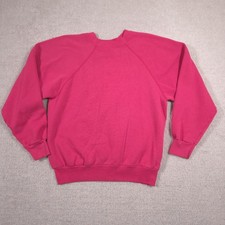 Vintage Tultex Sweatshirt Mens Medium Pink Crewneck Raglan Fleece Made USA 90s