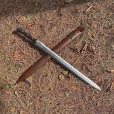 Handmade 26" Roman Gladius Sword Carbon Steel Blade w/ Leather Sheath