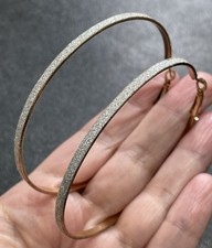 Vintage 3  Textured Silver  Gold Tone Metal Hinged Hoop Earrings