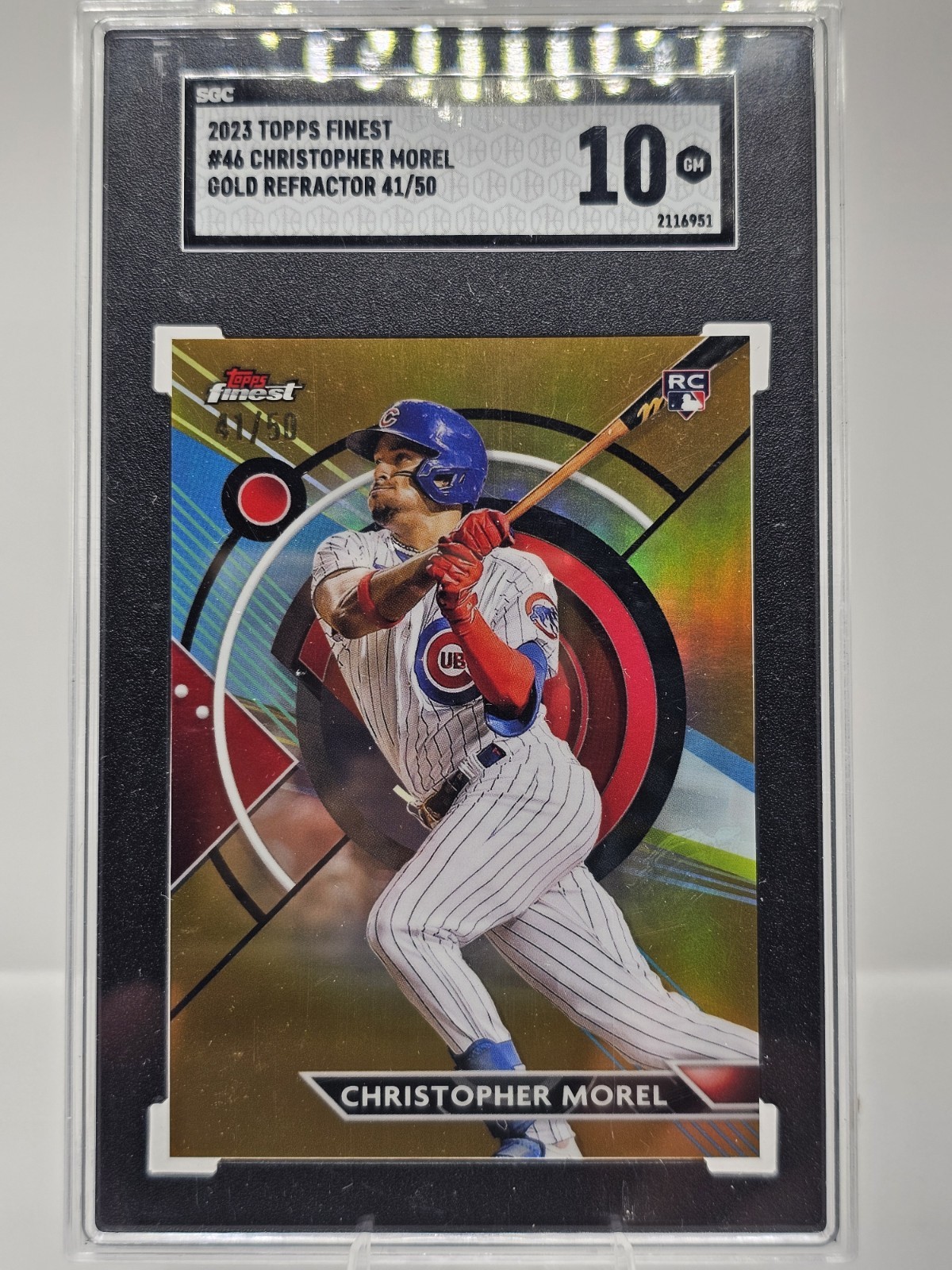 2023 Topps Finest - Christopher Morel #46 Gold Refractor /50 (RC)