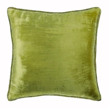 Lime Green Decorative Throw Pillow Cover, 16"x16" Velvet Cushion - Green Lime