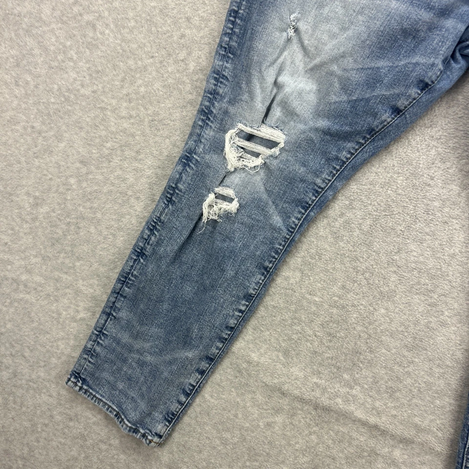 American Eagle Jeans Mens 38x30 Blue Denim Pants Athletic Fit Distressed Ripped - Image 4 of 4