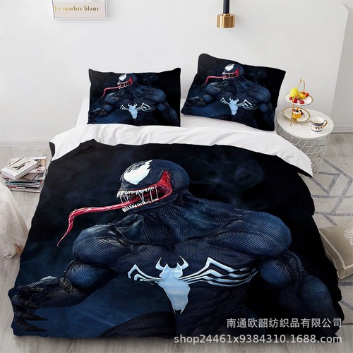 Venom 3D Bedding Set 2/3 PCS Quilt Duvet Cover Dorm Single Double King Size Gift - Picture 13 of 36