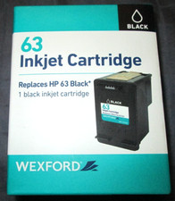 Wexford 63 Black Inkjet Cartridge New Factory Sealed Replaces HP 63 NEW