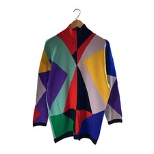 GIANNI VERSACE knit sweater (lightweight), size 42, wool, multicolor, 90s crazy 