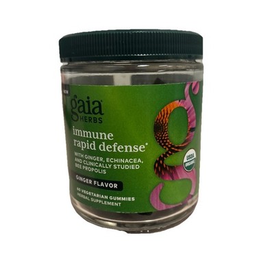 Gaia Herbs Immune Rapid Defense Gummies 60ct Ginger, Echinacea, Propolis 6/19/26