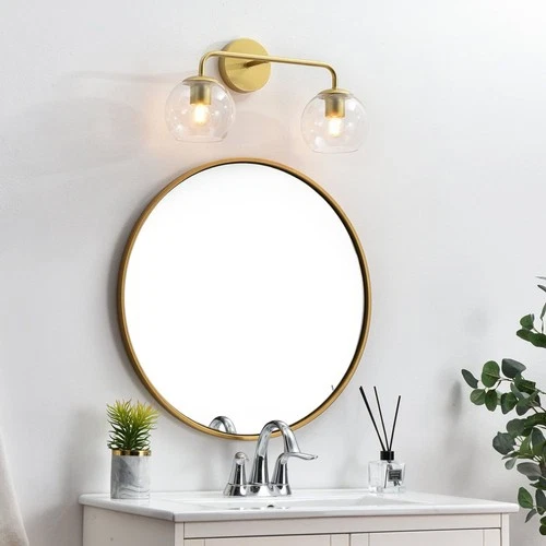 Elegant Lighting LD7321W19 Genesis 2 Light 10" Tall Bathroom - Brass - Picture 2 of 12