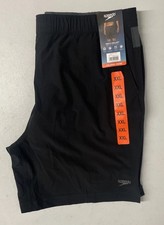 SPEEDO Mens Tech Volley Swimsuit XXL Comfort Liner BLACK/GRAY Swim Trunks Short