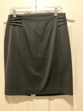 Express Design Studio Black Pencil Skirt Size 8 Seam Detail Back Zip Office Wear
